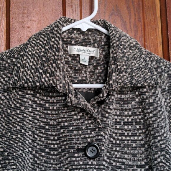 Coldwater Creek Geometric Ribbed Swing Blazer Jacket 3/4 Sleeves Sz S - Picture 2 of 10